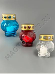 Лампада стеклянная залитая Триколор 9,5см