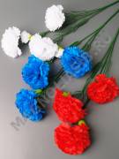 Ветка гвоздики крупной 62см (бел крас син)